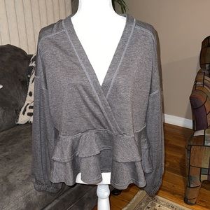 BNWOT Peplum crisscross top